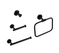 LDCBFTR Accesorios de baño Negro Mate Juego con latón de la Toalla de Toalla de Toalla de Toallas WFJ