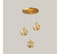 LDCBFTR Araña de araña, araña nórdica de Cobre Restaurante Moderno Cocina Colgante de Vidrio Ligero Disco doméstico de Doble luz Colgante (b)