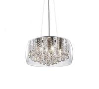 LDCBFTR Candelier, lámpara de Cristal K9 Candelera de Cristal Moderno Candelier de Semi Camiseta LED Light Compatible con EL COMADOR del BAÑO del BAÑO del BAÑORO 5 E12 BOLBRAS CANDELIER (Cubierta