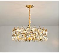 LDCBFTR Candelier, Luxury Crystal Chandeliers después de Las Luces de la Sala de Estar Moderna - Lámparas de Comedor de Dormitorio Cristal de araña Moderna (Oro, Blanco y diádico Blanco Caliente)