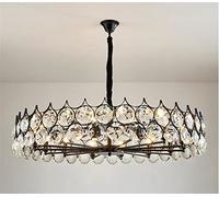 LDCBFTR Candelier, Luxury Crystal Chandeliers después de Las Luces de Sala de Estar Modernas - Lámparas de Comedor de Dormitorio Cristal de araña Moderna (Negro, Blanco y cálido -di -dia60cm)