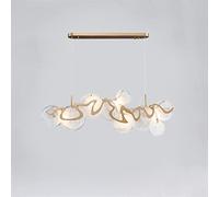 LDCBFTR Chandelier, Moderna lámpara de araña de Vidrio Compatible con Sala de Estar Rectangle Rectangle Isla de Cocina Iluminación Interior Cryelier Modern Landelier (B, luz fría 6000K)