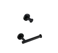 LDCBFTR Juego de Hardware de baño Negro Mate Moderno con Toalla Barra de baño Bating Gancho Diseño de latón y Estante para Toallas y Accesorios de baño con Elegantes y funcionales WFJ