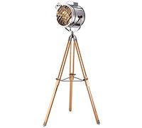 LDCBFTR Lámpara de pie con trípode Cromado con Reflector Retro para decoración del hogar para Sala de Estar, dormitorios, iluminación Interior, etc. (sin Bombilla),A