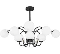 LDCBFTR Lámpara LED de Montaje de Semi flanadas para la Sala de Montaje de Semi Descarga de 6 Luces de Mediados de Siglo para Sala de Estar para Sala de Estar, Negro de Dormitorio-Negro 12T 12T