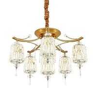 LDCBFTR Luxury Gold Crystal Chandeliers, E27 Lámpara Colgante de Cristal de iluminación de Cristal Industrial Moderno de la Granja, para Sala de Estar de la Sala de Colgar la Sala de Colgar (6light)