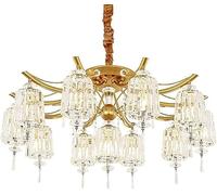 LDCBFTR Luxury Gold Crystal Chandeliers, E27 Lámpara Colgante de Cristal de iluminación de Cristal Industrial Moderna de la Granja, para Sala de Estar de la Sala de Colgar el Dormitorio (11 luz)