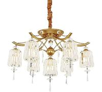 LDCBFTR Luxury Gold Crystal Chandeliers, E27 Lámpara Colgante de Cristal de iluminación de Cristal Industrial Moderno de la Granja, para Sala de Estar de la Sala de Colgar la Sala de Colgar (7light)