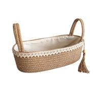 LDDIFHWW Cesta de Almacenamiento Tejida Organizador de Baño Y Cocina con Diseño Rústico Y Material de Cuerda de Cáñamo Adecuada para Dormitorio Sala Tocador Re, con Encaje, Individual