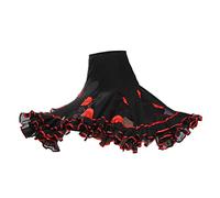 LDDIFHWW Falda Flamenca, Falda Corta de Baile, Falda con, Traje de Mujer, Rojo, 62cm