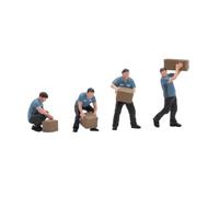 LDDIFHWW Miniatura Escena Vehicular Figuras Peones Diorama Resina con Poses de Trabajo y Cajas Adecuada para Maquetas Acuarios Macetas Vitrinas de Coleccionista