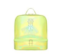 LDDIFHWW Mochila de Baile Infantil Bolsa Backpack con Acabado Holográfico y Bordado de 3D PVC Resistente al Agua Compartimentos para Ropa y Zapatillas Adecuada, Verde