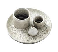 LDDIFHWW Portavelas, Regalo Decorativo, Quemador de Escritorio, Salvia, para, Dormitorio, Estilo Rústico, Blanco, Individual