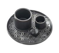 LDDIFHWW Portavelas, Regalo Decorativo, Quemador de Escritorio, Salvia, para, Dormitorio, Estilo Rústico, Negro, Individual