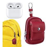 Ldduopp Llavero de mochila | Clip de metal antipérdida | Mini bolso de mochila, para hombres y mujeres, tarjetas, auriculares, dinero en efectivo, al aire libre, hogar, de viaje, rojo vino