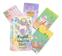LDDYKZY Tarot Cartas, Baraja de Cartas de Tarot, 78 Piezas Cartas Tarot Hecho de Papel Estucado, Tarot de Unicornio de Cristal, Utilizado para Pruebas psicológicas, Naipes de Adivinación del Futuro