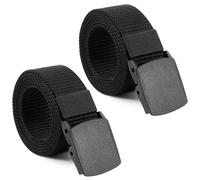 LDERFIV 2 Piezas Cinturones Hombre, Cinturon Tactico Hombre, Ajustable Cinturon Trabajo, 130 cm Nylon Cinturon de Trabajo, Sin Hebilla Metálica, Paso Rápido por la Seguridad del Aeropuerto, para Traba