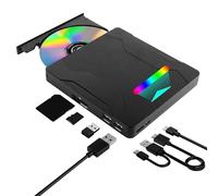 LDERFIV Lector CD DVD Externo Grabadora Lector DVD Externo para Pc USB 3.0 Type C Unidades de CD y DVD Externas con SD/TF Card Reader para CD/DVD -/+RW para Windows 11/10/8.1/8/7/XP/Mac Os/LinuxOs