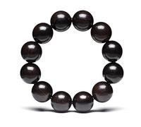 LDGSUPH 1 pieza Rosario de madera negra natural budismo tibetano pulsera caballo rosario joyería-15 mm 15 cuentas