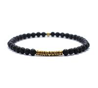 LDGSUPH 1 pulsera bohemia hecha a mano de madera antigua, piedra natural a, joyería for hombres, lava(Lava)