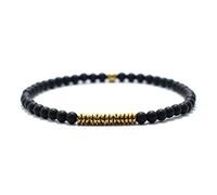 LDGSUPH 1 pulsera bohemia hecha a mano de madera antigua, piedra natural a, joyería for hombres, lava(Onxy Beads)