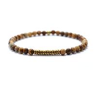 LDGSUPH 1 pulsera bohemia hecha a mano de madera antigua, piedra natural a, joyería for hombres, lava(Picture Stone)