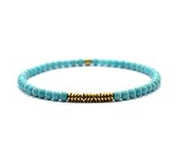 LDGSUPH 1 pulsera bohemia hecha a mano de madera antigua, piedra natural a, joyería for hombres, lava(Turquoise)