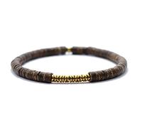 LDGSUPH 1 pulsera bohemia hecha a mano de madera antigua, piedra natural a, joyería for hombres, lava(Wood)