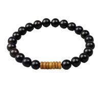 LDGSUPH 1 unidad de cuentas madera Natural con cáscara coco, pulseras for hombres, pulsera meditación for mujeres, estirada, joyería oración, regalo Yoga(Ht,21cm)