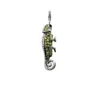 LDGSUPH 925 Plata De Ley Encanto Colgante, Pirata Verde Lagarto Camaleón Encanto Colgante Joyería Europa Collar Accesorios Regalo para Mujeres Hombres Niñas