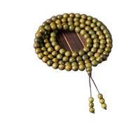 LDGSUPH Ajuste para 108 cuentas de oración budista de sándalo verde natural, pulsera cultural Bodhi para jugar de mano, 8MM, Acetato, Sin piedra preciosa