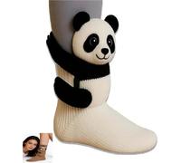 LDGSUPH Chaussettes à motifs animaliers crochetées à la main, chaussettes d'hiver chaudes à motif 3D, faites main et confortables. (1pair-13,Talla única)