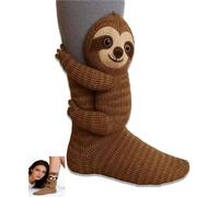 LDGSUPH Chaussettes à motifs animaliers crochetées à la main, chaussettes d'hiver chaudes à motif 3D, faites main et confortables. (1pair-11,Talla única)