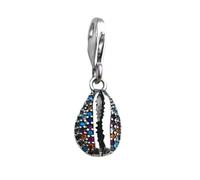 LDGSUPH Colgante De Encanto, Colgantes De Encanto De Concha De Cowry Colorido 925 Plata Esterlina Europa Estilo Mar Regalo para Mujeres Hombres