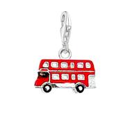 LDGSUPH Colgante De Encanto De Autobús Rojo De Londres, Pulseras Y Collares De Plata 925 Colgante De Encanto Para Mujeres Hombres