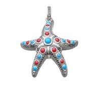 LDGSUPH Colgante de Estrella de mar único, joyería Bohemia, Accesorios de Plata de Ley 925, Regalo del océano for Mujeres y Hombres.