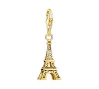 LDGSUPH Colgante Encanto Chapado En Oro, Torre Eiffel 925 Plata De Ley Cuelga Encanto Se Ajusta Pulseras Y Collares Regalo para Mujeres Hombres(Lobster Clasp)