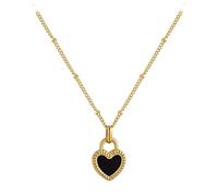 LDGSUPH Collar con colgante de cristal circón corazón melocotón negro acero inoxidable 316L for mujer, nueva cadena lujo for el cuello, regalos joyería