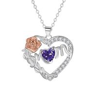 LDGSUPH Collar con colgante en forma de corazón, un regalo para mujeres, un regalo del Día de la Madre para mamá, (Azul)