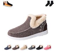 LDGSUPH Cómodas botas de tobillo forradas de lana. Botas de invierno unisex cálidas con suela antideslizante, vienen con un par de calcetines., Brown, 39 1/3 EU