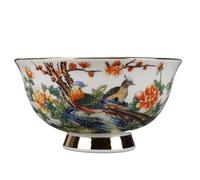 LDGSUPH Cuenco de arroz porcelana estilo palacio antiguo chino, 13 cm 5 pulgadas Dinastía Qing Yongzheng Esmalte Color Peonía Patrón Colección