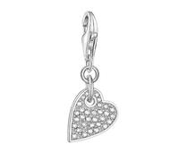 LDGSUPH Dije Colgante de corazón de Amor con circonita pavé, Plata de Ley 925, Compatible con Pulseras y Collares, Regalo romántico for Mujeres y Hombres.