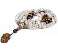 LDGSUPH Pulsera, 108 Cuentas De Oración Mala Madera Natural Estrella Luna Bodhi Collar Meditación Budista Tibetano Joyería Aniversario