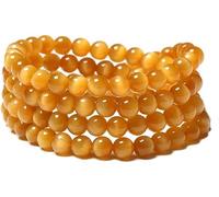 LDGSUPH Pulsera, 108 De Piedra Ojo Tigre Natural Cuentas Oración 6 Mm Círculos Múltiples Collar Meditación Buda Budista Tibetano Mala