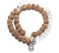 LDGSUPH Pulsera, de Cristal Mala Cuentas Oración Natural Bodhi Meditación Budista Tibetana Joyería Estilo Doble Círculo for Aniversario