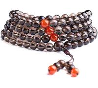 LDGSUPH Pulsera de Piedra Natural 108 Cuentas Obsidiana Oro Hielo/Obsidiana Negro/Collar Cristal Té Elástico for Yoga Budista Rosario Encanto Oración