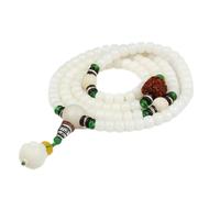 LDGSUPH Pulsera Mala, 108 Cuentas De Madera 6/7/8 Mm Original con Colgante Loto Oración Budista Tibetana Collar Elástico Macramé Hecho A Mano Estilo Nacional Jewe