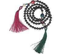 LDGSUPH Pulsera Mala, pulsera de cuentas oración budismo, meditación collar puño madera, joyería envoltura multivuelta con tibetanas 10 mm