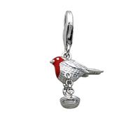 LDGSUPH Red Robin Pájaro Cuelga Encanto, 925 Plata Linda Encanto Colgante Cumpleaños, Aniversario, Mujeres Hombres