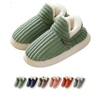 LDGSUPH Zapatillas de lana gruesas y cálidas, unisex, aptas tanto para uso interior como exterior, cómodas y cálidas. (1PAIR-Green,41)